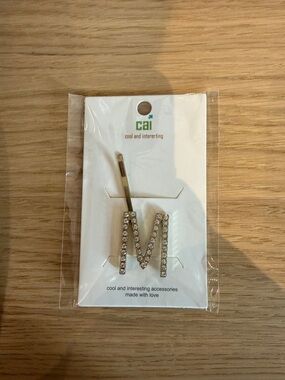 Rhinestone 'M' Hair Pin – Initial Accent